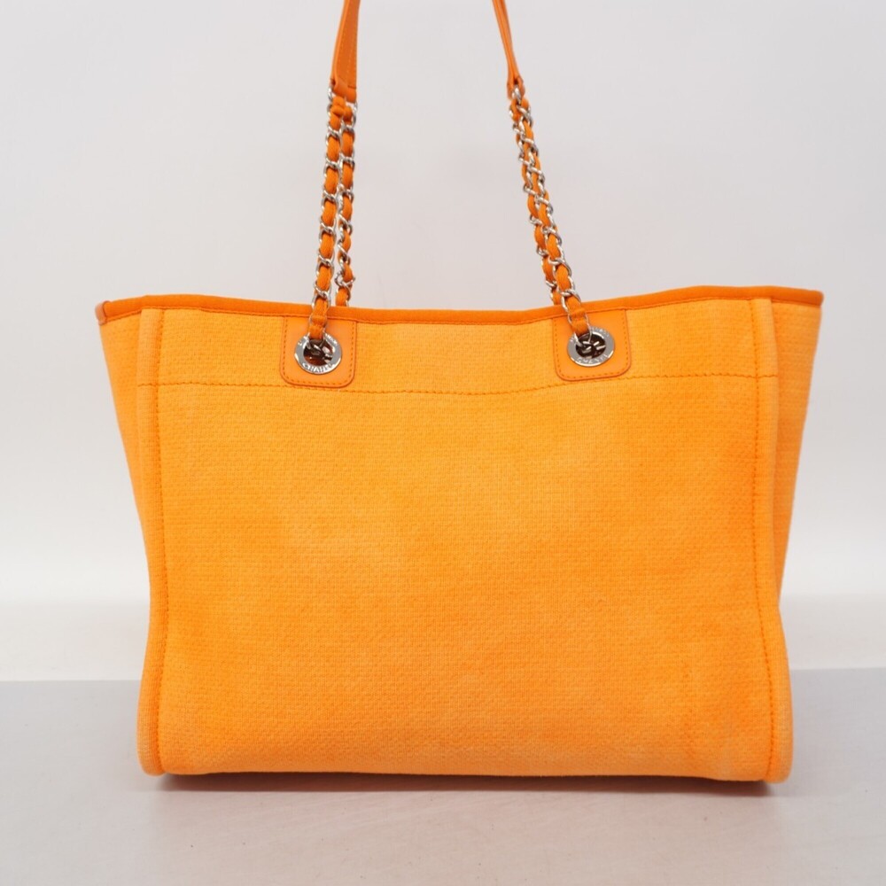 CHANEL Orange Canvas Deauville Tote Bag - Picture 10 of 11